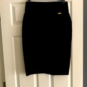 Calvin Klein Wide Waistband Ponte Pencil Skirt Black
